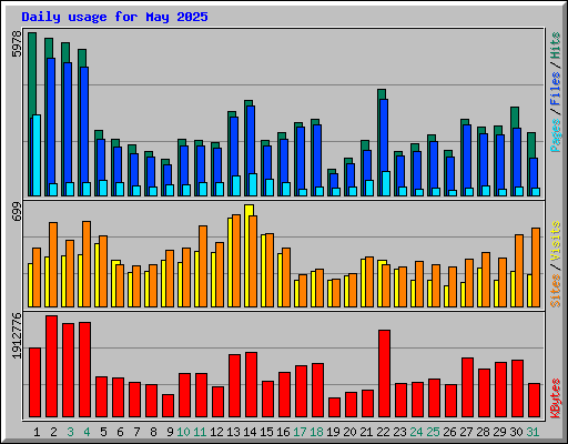 Daily usage for May 2025