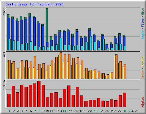 Daily usage for February 2026